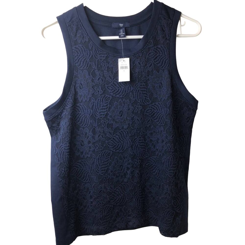 Gap Women's Sleeveless Blue Mesh Blouse Size S